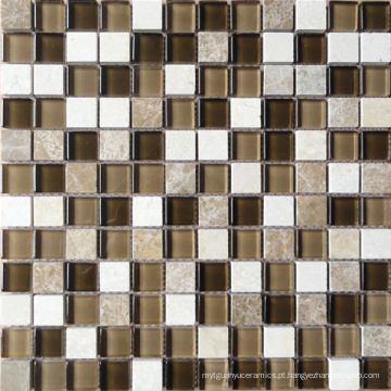 Mosaico de vidro de mistura de pedras (HGM205)